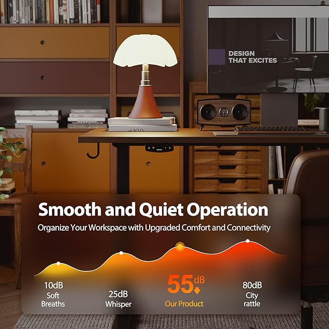 Agilestic Electric Standing Desk, Large 60 x 24 Inches Height Adjustable Desk, Sit Stand up for Work Office Home, Ergonomic Rising Gaming Computer Table with Memory Preset, Dark Walnut