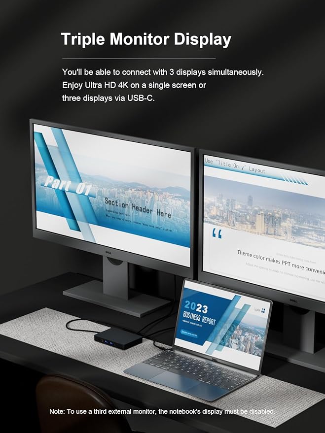 WD15 USB C Docking Station, Dual Monitor Compatible with Dell/MacBook/HP/Surface, HDMI/Mini DP/VGA, 1GB Ethernet, 3 USB 3.0, 2 USB 2.0, Audio, Speaker Out, Black