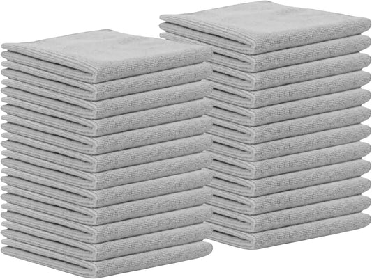 Microfiber Cleaning Cloth for Kitchen & households, Towels for Cars. (300gsm) (Pack of 24 Gray)