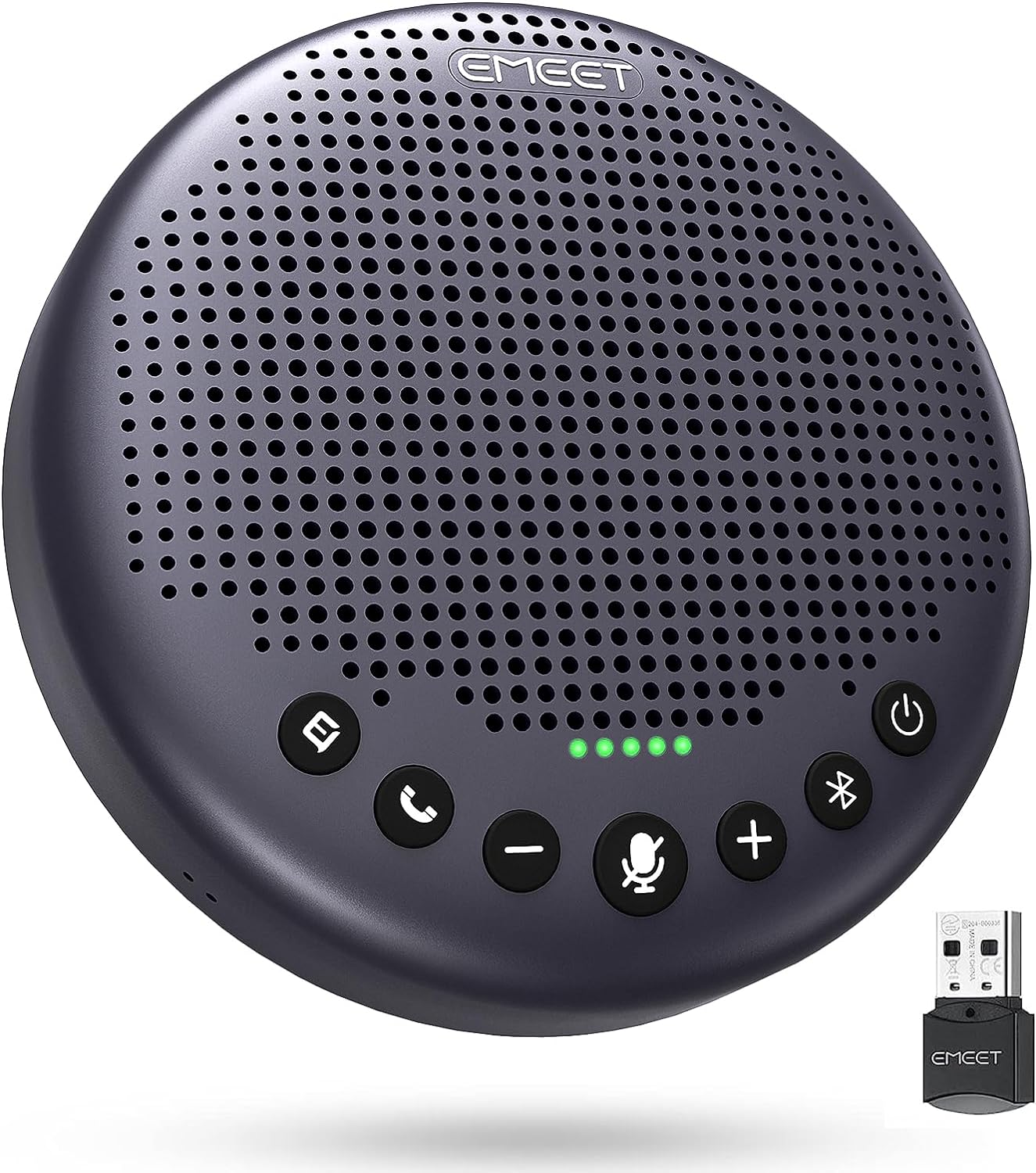 EMEET Conference Speaker and Microphone w/8 Mics, 360° Voice Pickup, Noise Reduction, Bluetooth/USB/Dongle Speakerphone for 10 People w/Daisy Chain for 18, Compatible w/Leading Platforms, 2024 Version