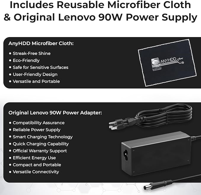 Lenovo 40AS0090USThinkpad Docking Station - Supports 4K Display, 1 Year Warranty, USB C Gen 2 Dock with 90W Adapter + 4K HDMI Cable + USB-C Cable + 4K DisplayPort Cable + Microfiber Cloth (Renewed)