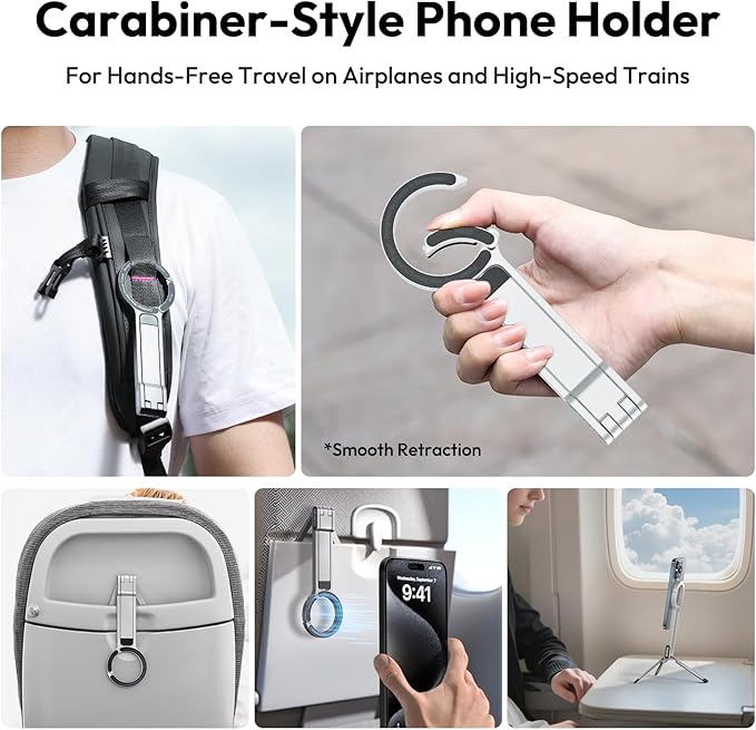 ULANZI MA30 Magnetic Phone Tripod Stand for iPhone - Aluminium Maglock Smartphone Mini Tripod Pocket Cell Phone Stand Strong Magnet Quick Mount Compatible with iPhone 16 15 14 13 12 Series, Silver