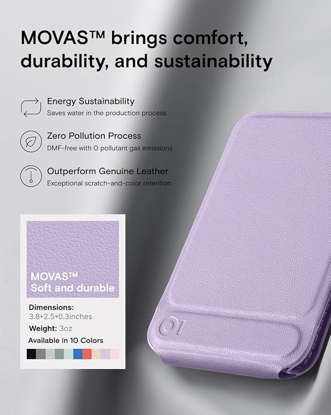 MOFT Phone Stand, Magnetic Phone Tripod Stand Stain-Resistant MOVAS Leather & Angle Adjustment & Strong Magnets Tripod for iPhone 16/15/14/13/12 (Included Metal Ring)-Peony