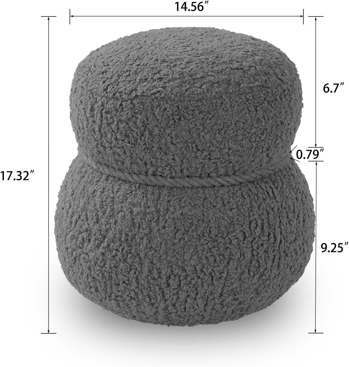 MEETAKING Small Round Foot Stool, Teddy Fabric Footrest Ottoman Stool with Non-Skid Legs, Modern Footstools Step for Couch, Desk, Office, Living Room (Green)