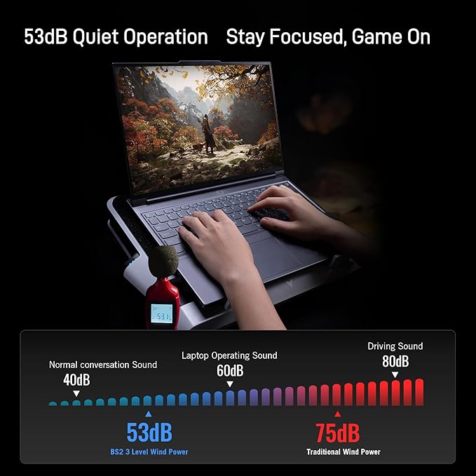 Flydigi BS2 Laptop Cooling Pad, Wind-Pressure Closed-Loop Turbo-Fan for 15.6-21 Inch, Adjustable Speed, Dual Noise Reduction, Intelligent Temperature Control, 4-Angle Adjustable