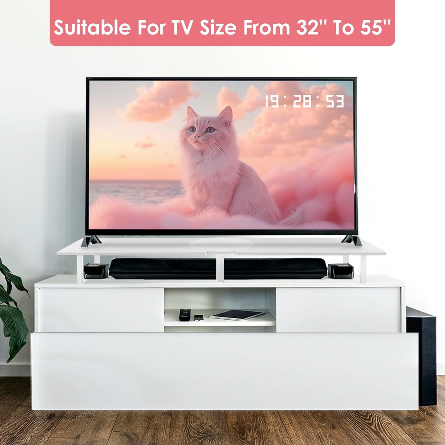 Dual-Monitor-Riser-Stand-For-Desk, Large Monitor Stand Riser For 2 Monitors With Adjustable Length Angle, Double Computer Riser For Desktop Organizer, Monitor Shelf Riser