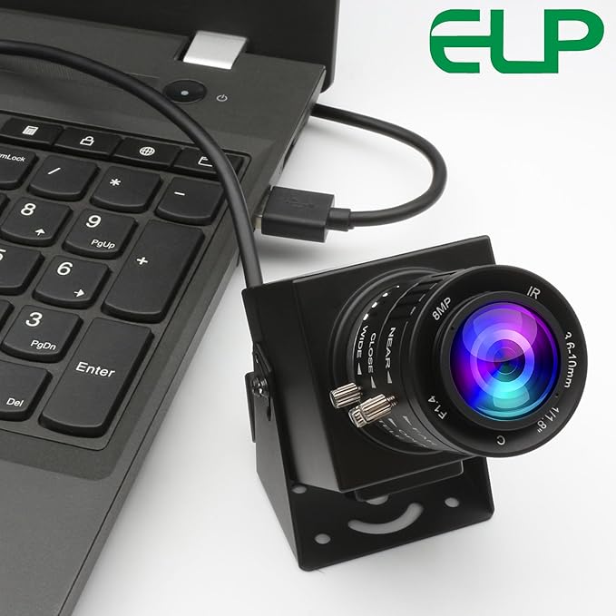 ELP 48MP USB Camera - Manual Zoom Webcam for Computer & Laser Engraver - 3.6-10mm 3X Zoom - UVC USB2.0 Close-up Camera for PC & Jetson Nano, RaspberryPi