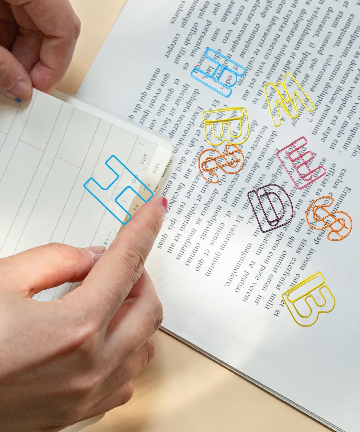 52 Pcs Stainless Steel Paper Clips - Alphabet Letter Clips for Office & School with Storage Box Assorted Color (Pet Series)