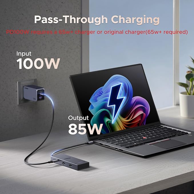 UGREEN Revodok Pro 7 in 1 Docking Station Dual Monitor, USB C Hub Dual 4K@60Hz HDMI Display, 10Gbps USB-A/C Data Ports, 100W PD, Aluminum Laptop Docking Station for HP, Thinkpad, Dell and More