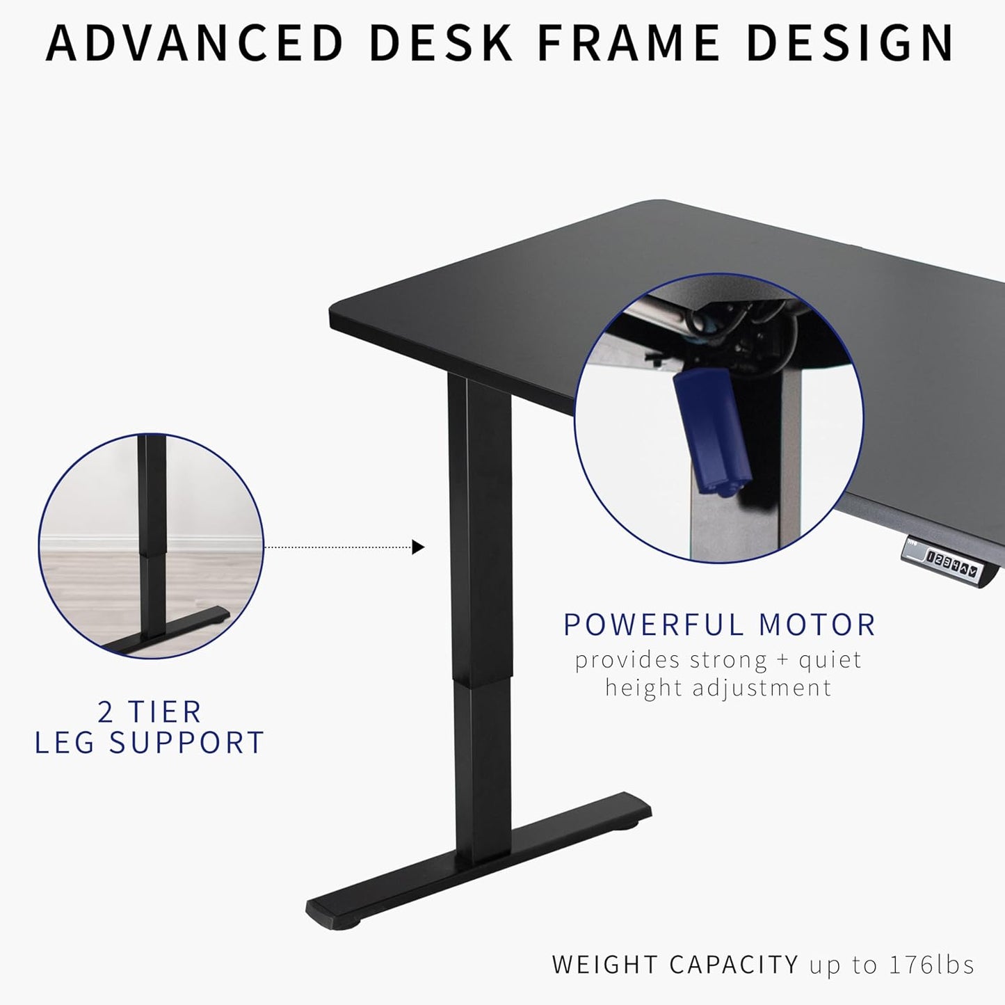 VIVO Electric 60 x 24 in Standing Desk, Memory Height Adjustment, 1B Series, One-Piece Light Wood Top, Gray Frame, DESK-KIT-1G6C