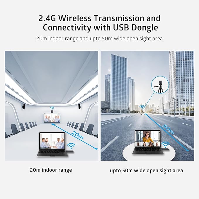 TOALLIN 1080P HD Wireless Webcam for PC, Built-in Noise-Canceling Microphone, Wireless Computer Camera for Video Conferencing, Live Streaming and Online Video Calls