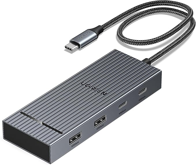 UGREEN Revodok Pro 7 in 1 Docking Station Dual Monitor, USB C Hub Dual 4K@60Hz HDMI Display, 10Gbps USB-A/C Data Ports, 100W PD, Aluminum Laptop Docking Station for HP, Thinkpad, Dell and More