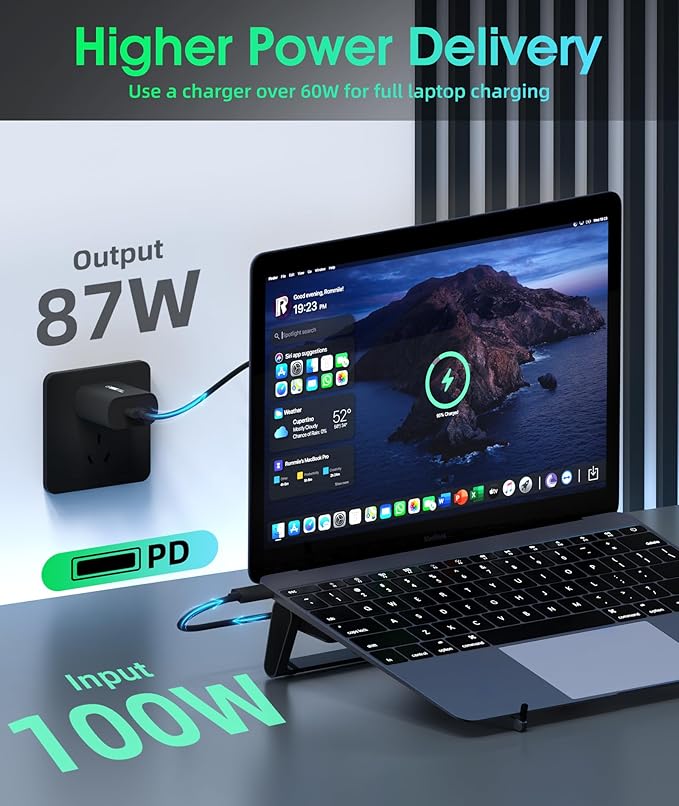 BoYata USB-C Laptop Docking Stand, 9 in 1 Aluminum USB C Dock Tablet Stand with 4K HDMI, 3 USB 3.0, PD 100W, Portable Docking Station for MacBook Pro/Air/Dell/HP/Surface/Lenovo, Plug and Play