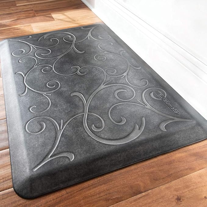 WellnessMats Bella Collection Anti-Fatigue Floor Mat, Polyurethane – Ergonomic Support Pad for Home, Kitchen, Garage, Office Standing Desk – Water Resistant - Made in USA