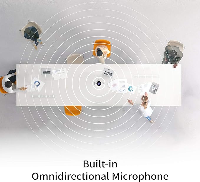 j5create 360 Degree All Around Meeting Webcam - 1080P HD Video Conference Camera with High Fidelity Microphone, USB-C | for Video Conferencing, Online Classes, and Collaboration (JVCU360)