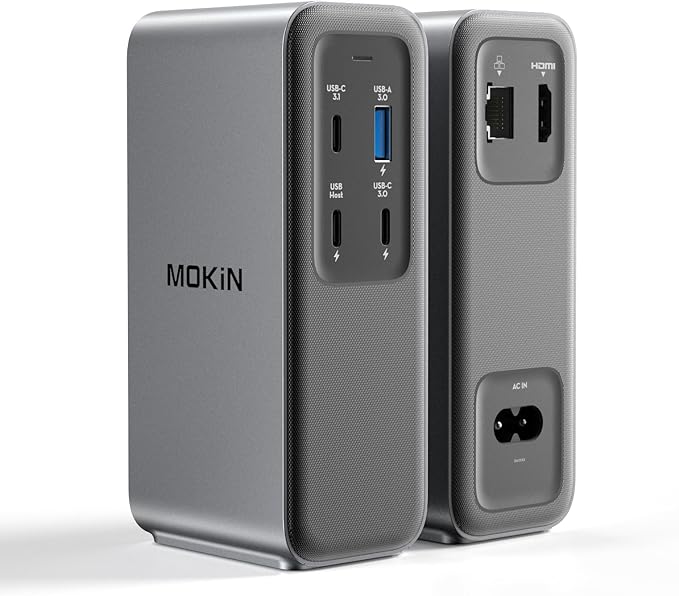 100W GaN Charger USB-C Docking Station, 4K HDMI, 10 Gbps Fast Data Transfers, Gigabit Ethernet Port, USB C Dock for MacBook Pro, Dell, iPhone 16/15, iPad, Laptop and More