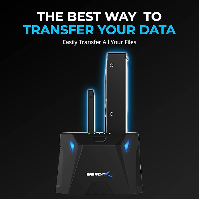 SABRENT USB 3.0 to SATA I/II/III Dual Bay External Hard Drive Docking Station for 2.5 or 3.5in HDD, SSD with Hard Drive Duplicator/Cloner Function [20+TB Support] (EC-HD2B)