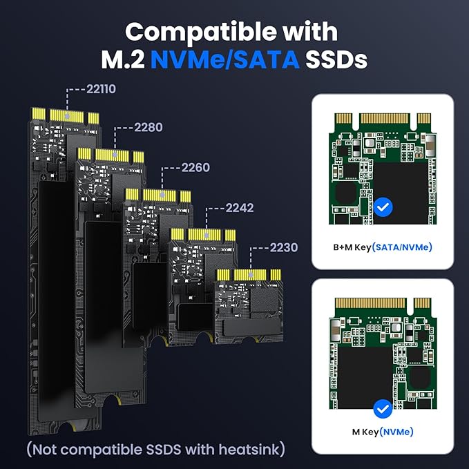 M.2 NVME/SATA Duplicator, Coolpie CR121 Dual-Bay Offline Clone M.2 NVME/SATA Docking Station, USB3.2 Gen2*2 20Gbps M.2 Cloner for SSD Size 2230/2242/2260/2280/22110