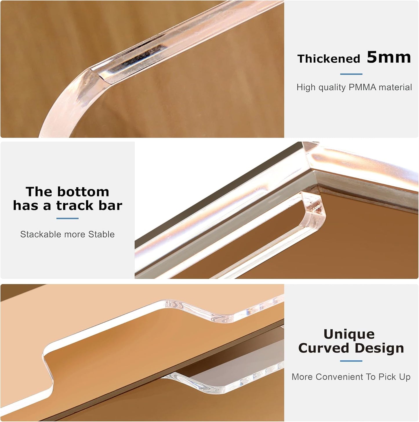 SANRUI 4 Tier Acrylic Paper Letter Tray Desk Stackable Organizer Trays，Clear Enlarged A4 Stackable File Document Tray， Workspace Office Supplies Organizers and Accessories Sorter，13.82inx9.29inx6.7in