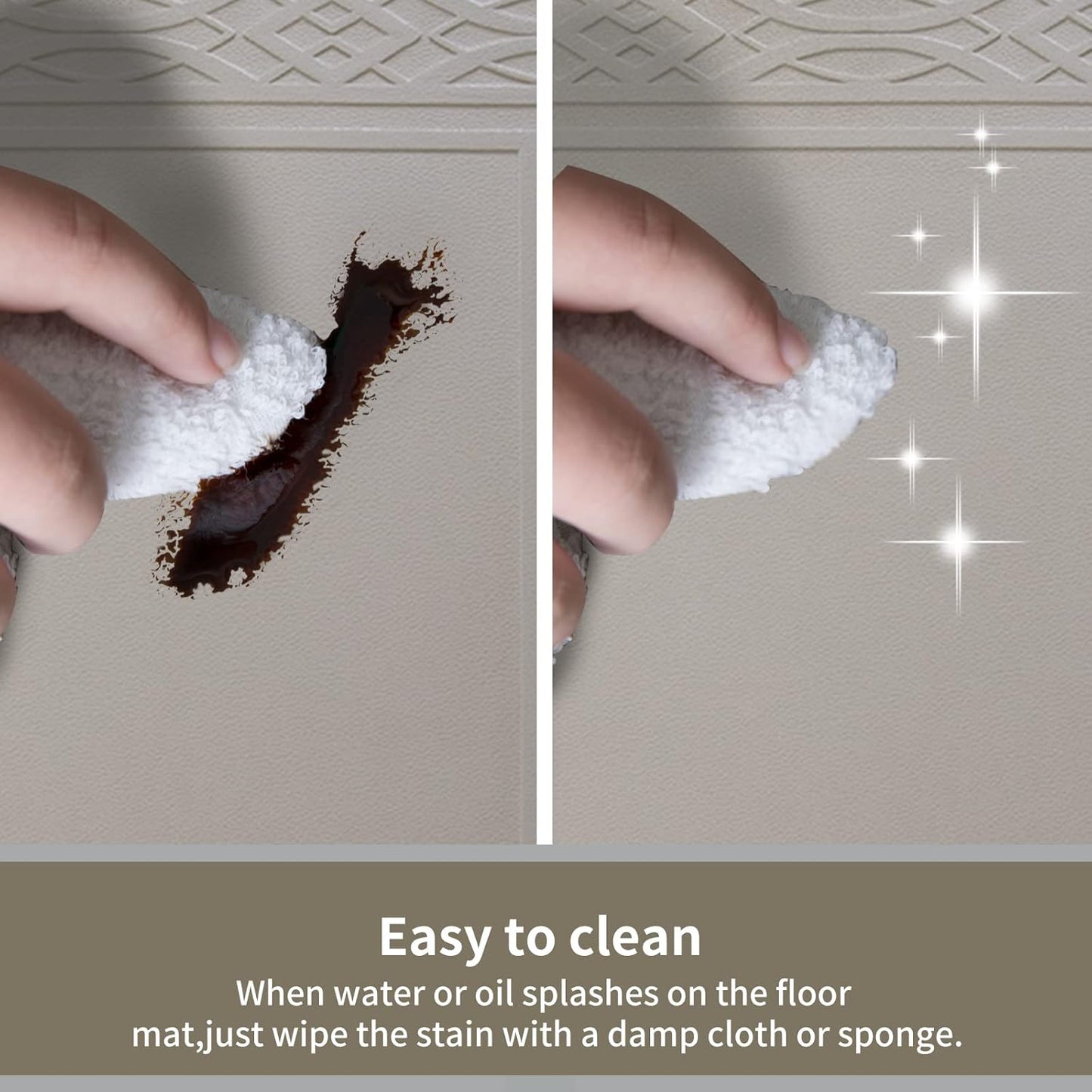 24 x 60 Inch Extra Support Anti Fatigue Comfort Kitchen Mat, Waterproof Long Kitchen Runner, Non-Slip Standing Desk Mat, Commercial Pads for Offices, Home, Garages (Bordeaux Cabblestone, 24'' x 60'')