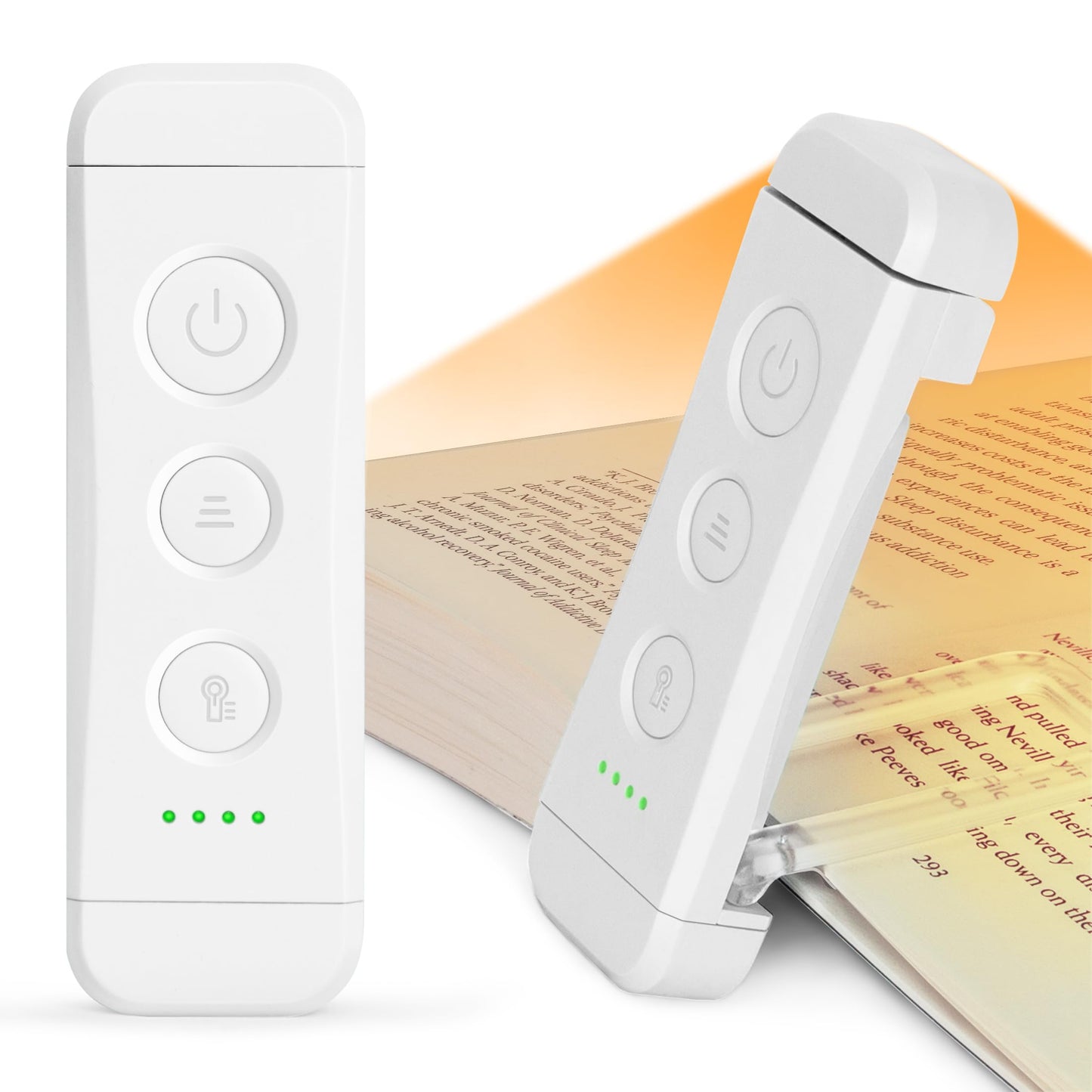 Glocusent USB Rechargeable Book Light for Reading in Bed, Portable Clip-on LED Reading Light, 3 Amber Colors & 5 Brightness Dimmable, Compact & Long Lasting, Perfect for Book Lovers, Kids