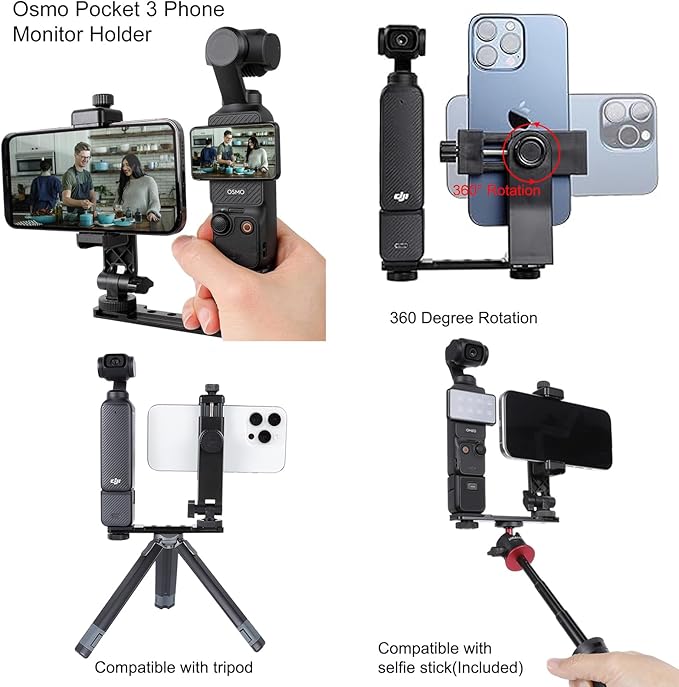 PellKing 21 in 1 Accessories Kit for OSMO Pocket 3,Including Hard Shell case,Magnetic Mount,Desktop Base Mount,Selfie Stick,Tripod,Chest Mount,Mobile Phone Holder,Screen Protector,Backpack Clip