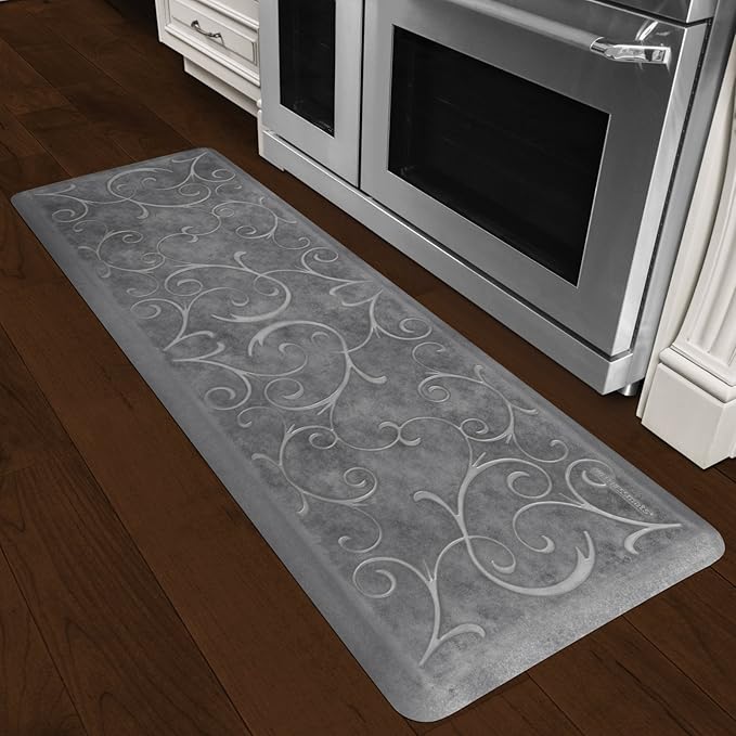 WellnessMats Bella Collection Anti-Fatigue Floor Mat, Polyurethane – Ergonomic Support Pad for Home, Kitchen, Garage, Office Standing Desk – Water Resistant - Made in USA