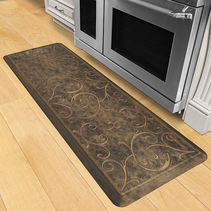 WellnessMats Bella Collection Anti-Fatigue Floor Mat, Polyurethane – Ergonomic Support Pad for Home, Kitchen, Garage, Office Standing Desk – Water Resistant - Made in USA