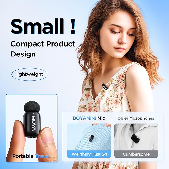 BOYA Mini Wireless Lavalier Microphone for iPhone16/15 Android,USB-C Ultra Mini Mic with Noise Reduction, AI Voice Change, Lapel Mics for Video Recording, Vlogging, TikTok, YouTube(2TX+RXU)