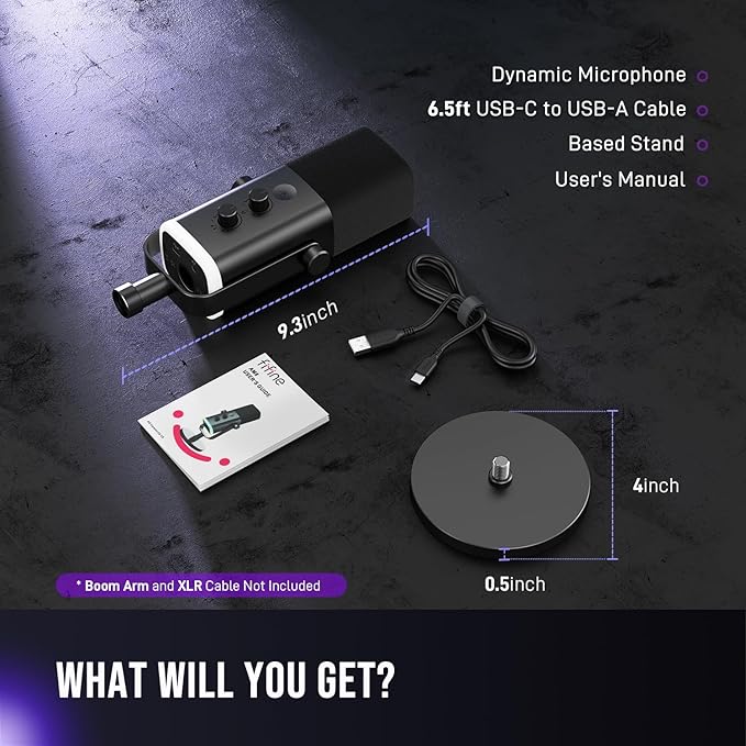 FIFINE USB/XLR Dynamic Microphone for Podcast Recording, PC Computer Gaming Streaming Mic with RGB Light, Mute Button, Headphones Jack, Desktop Stand, Vocal Mic for Singing YouTube-AmpliGame AM8