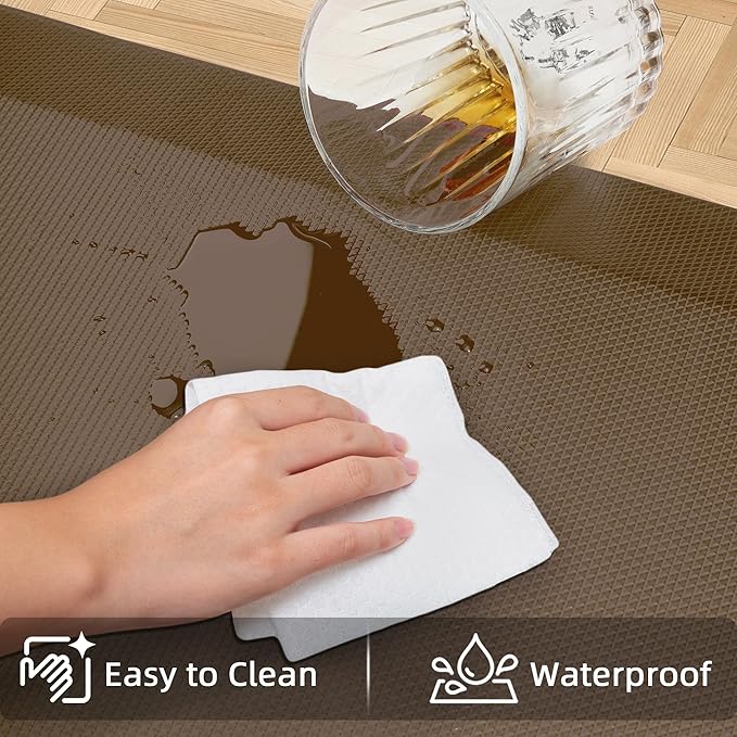 Anti Fatigue Kitchen Mats for Floor, Brown 9/10 Extra Thick Cushioned Standing Desk Mat, Comfort Memory Foam Ergonomic Kitchen Rugs and Mats Non-Slip Waterproof for Office, Kitchen, Sink, 20" x 32"