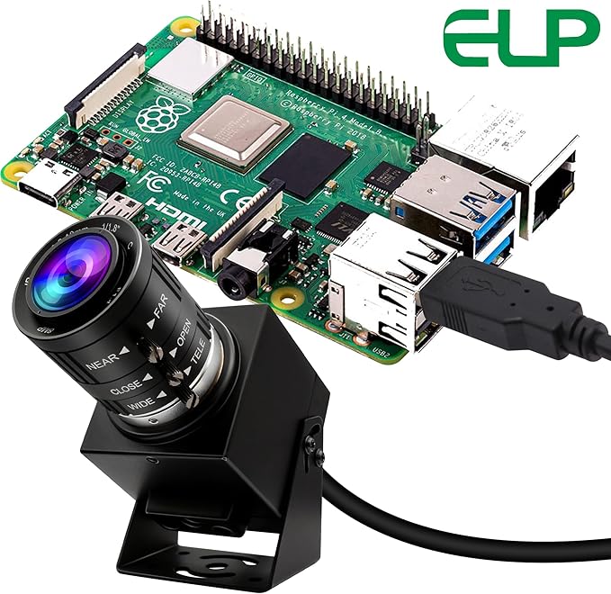 ELP 48MP USB Camera - Manual Zoom Webcam for Computer & Laser Engraver - 3.6-10mm 3X Zoom - UVC USB2.0 Close-up Camera for PC & Jetson Nano, RaspberryPi
