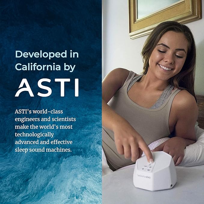 Adaptive Sound Technologies LectroFan EVO White Noise Machine - Compact Sleep Sound Machine for Bedroom, Travel, Study & More - 22 Non-Looping Fan, White & Ocean Noise Variations - White