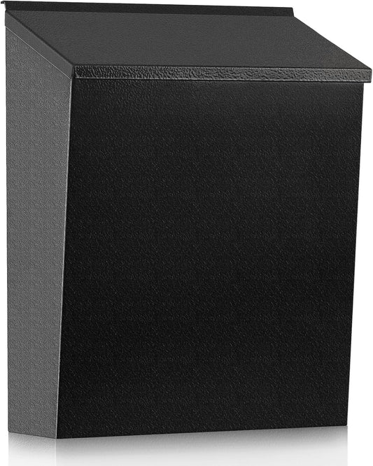 KYODOLED Convenient and Durable Wall Mount Mailbox for Outside, Easy Installation, Ample Storage Space to Accommodate Standard-Sized Letter, Magazine, Check, Black, Drop Box for Home or Apartment
