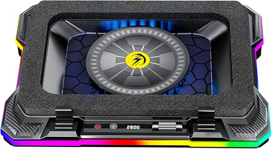 AICHESON Gaming Turbofan Laptop Cooling Pad with 10°C-35°C Temperature Drop, Full Sealed Foam Stand for 14-19 inch Laptops