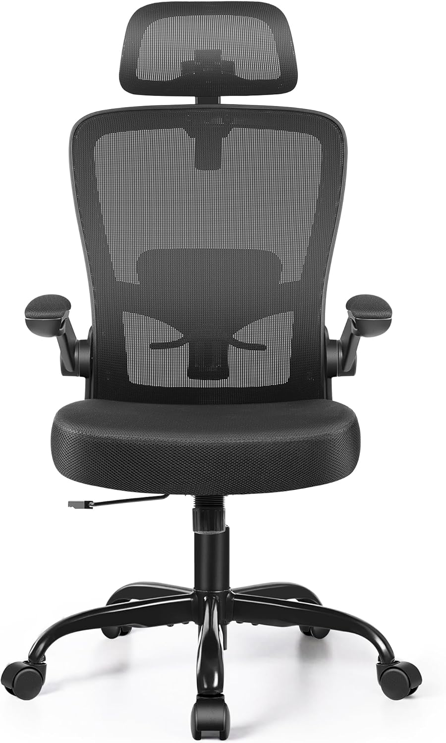 FelixKing Ergonomic Office Chair, Headrest Desk Chair with Adjustable Lumbar Support, Home Office Swivel Task Chair with High Back and Armrest, Adjustable Height Gaming Chair(Black)