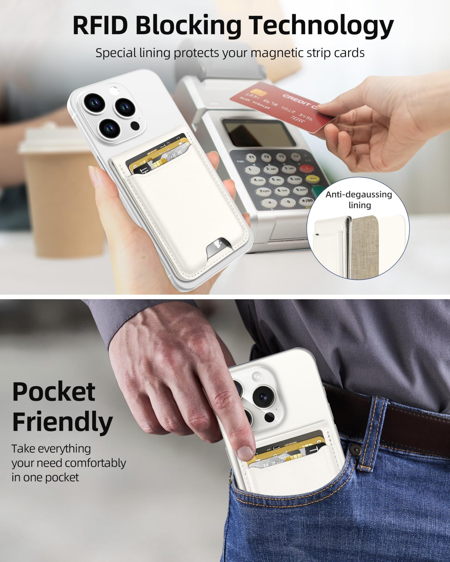 for Magsafe Wallet, Works with Apple Find My, Strongest Magnetic Wallet for iPhone 16/15/14/13/12 Series, for iPhone Walle t with Adjustable Stand, 3 Card Slots, 6 Cards Holder, Vegan Leather, Black
