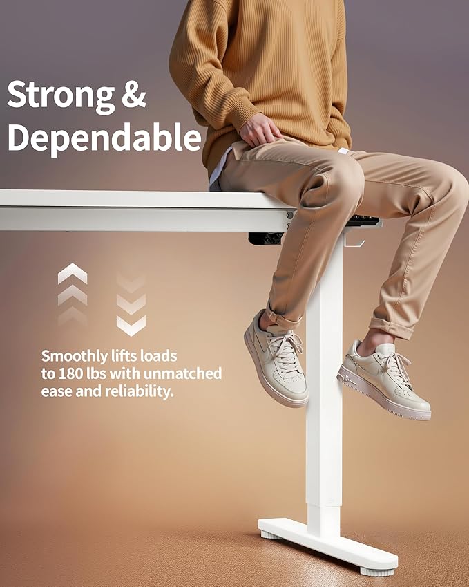 BIZUM Standing Desk Electric Adjustable Computer Desk-Stand up Desk Office Gaming Home Office Memory Desks 48x24 inches White