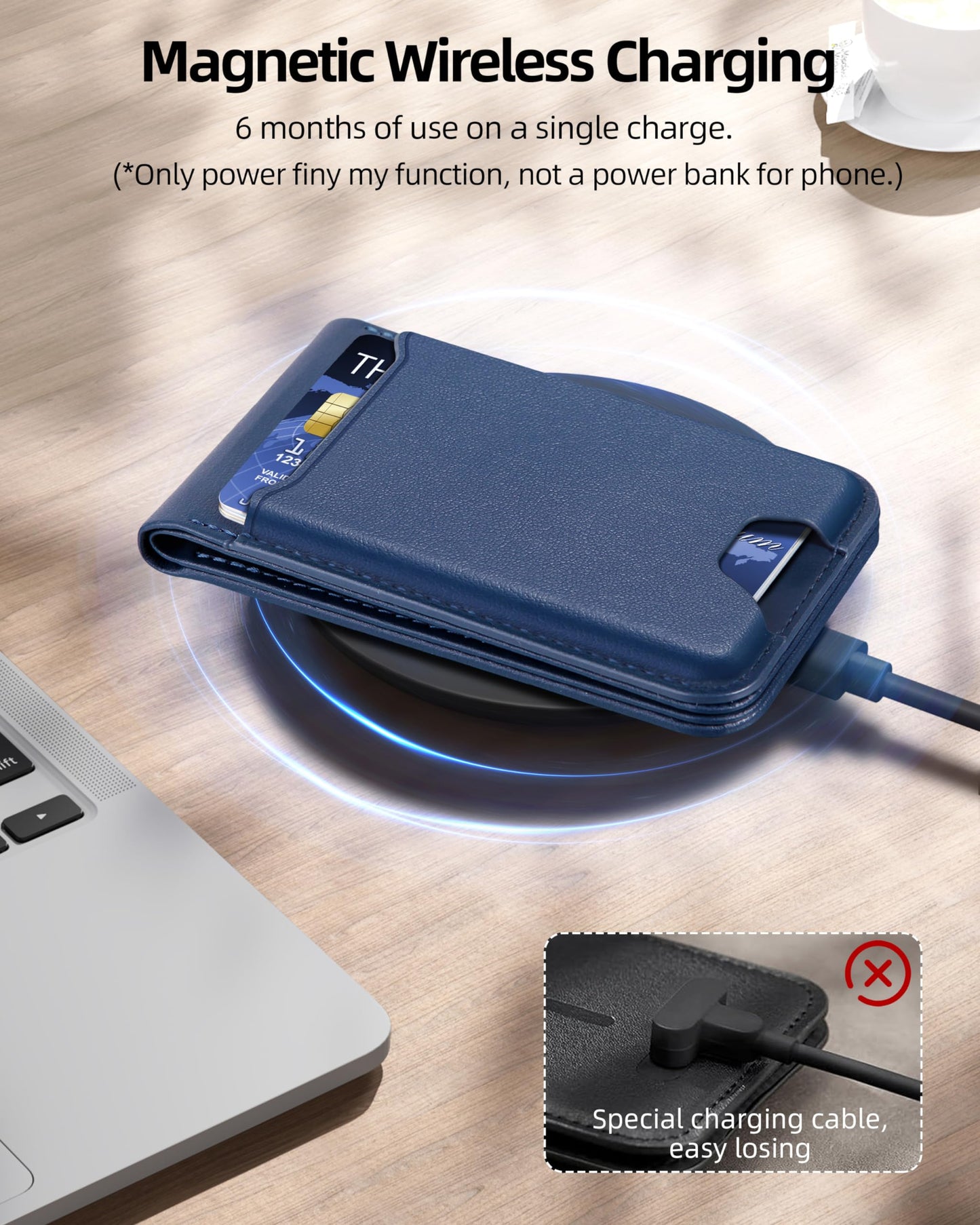 for Magsafe Wallet, Works with Apple Find My, Strongest Magnetic Wallet for iPhone 16/15/14/13/12 Series, for iPhone Walle t with Adjustable Stand, 3 Card Slots, 6 Cards Holder, Vegan Leather, Black