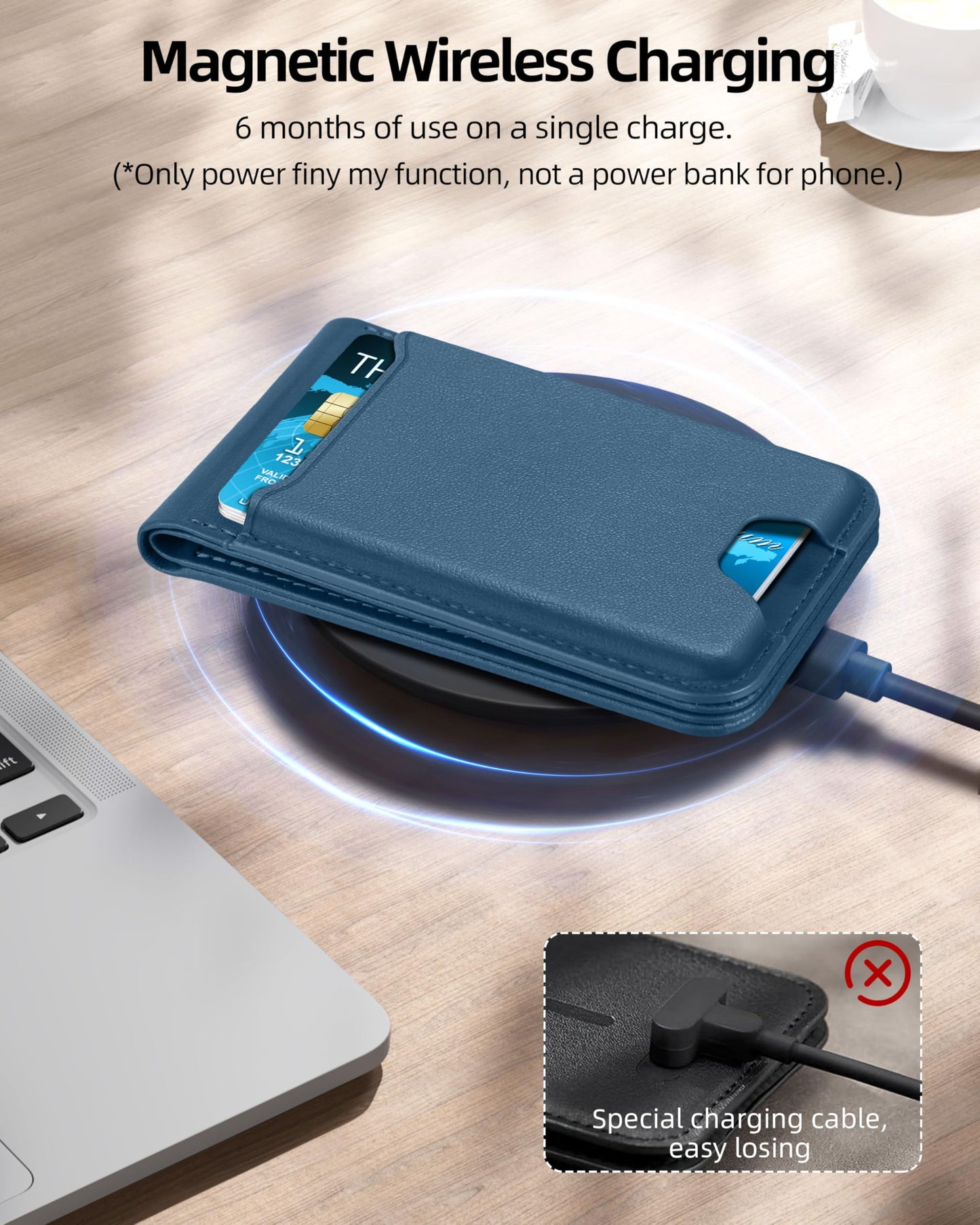 for Magsafe Wallet, Works with Apple Find My, Strongest Magnetic Wallet for iPhone 16/15/14/13/12 Series, for iPhone Walle t with Adjustable Stand, 3 Card Slots, 6 Cards Holder, Vegan Leather, Black