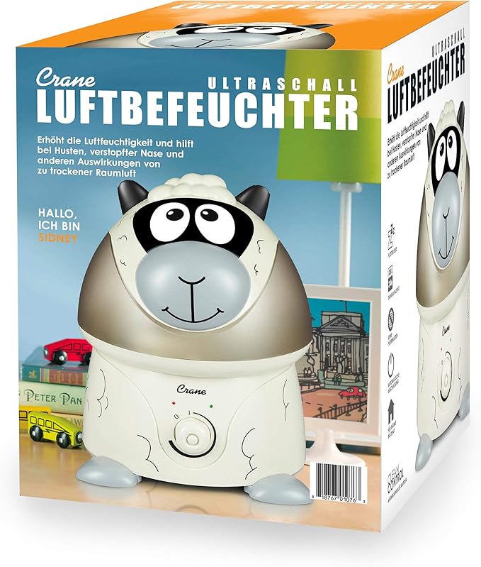 Crane Adorables Ultrasonic Humidifiers for Bedroom and Baby Nursery, 1 Gallon Cool Mist Air Humidifier for Large Room or Kid's Room, Humidifier Filters Optional, Sheep