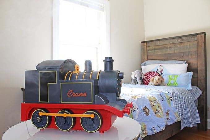 Crane Cool Mist Ultrasonic Baby Humidifier for Nursery and Kids Room, Auto Shut Off 1 Gallon, Optional Filter, Playful Design, Train