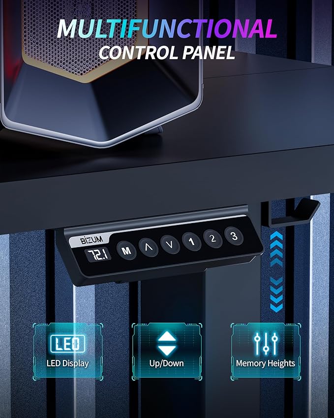 Standing Desk Electric Adjustable Computer Desk-Stand up Desk Office Gaming Home Office Memory Desks 48x24 inches Black