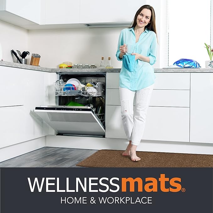 WellnessMats Granite Collection Anti-Fatigue Floor Mat, Polyurethane – Ergonomic Support Pad for Home, Kitchen, Garage, Office Standing Desk – Water Resistant - Made in USA