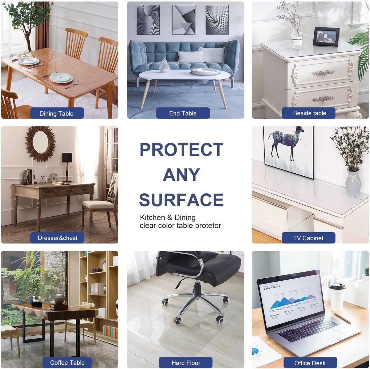 XEANGOUN 16x96 inch Clear Table Protector Long Trainning Table Pad Cover Mat Plastic Table Top Cloths Clear Carpet Protector Kitchen Countertop Screen Protective Easy Clean Wipeable PVC Vinyl