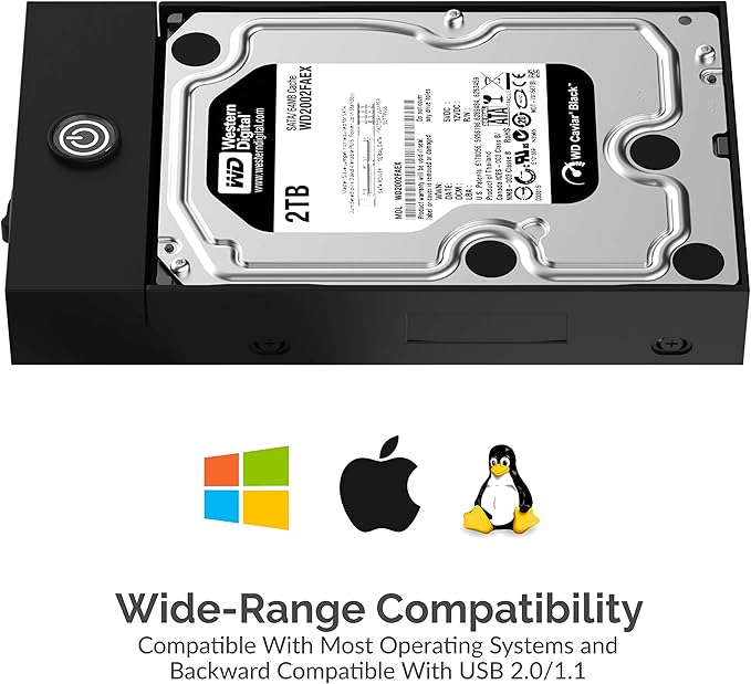 SABRENT USB 3.0 Enclosure for 2.5” & 3.5” SATA HDD/SSD – Tool-Free, UASP, LED Indicator, Plug & Play, Power Adapter & Cable Included – External Hard Drive Case for Windows/macOS/Linux (EC-KSL3)