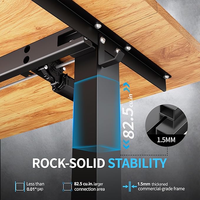 Electric Standing Desk, 55x24 inches Height Adjustable Desk, Sit to Stand Desks Memory Gaming Computer Workstation for Home Office, Light Rustic Brown