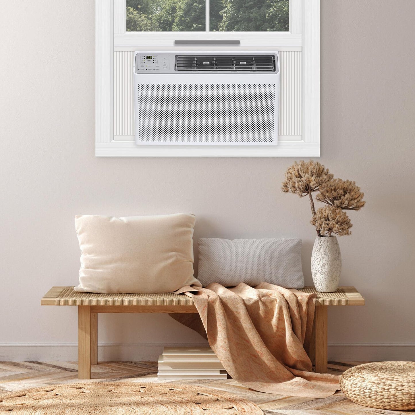 TCL H14W35W 14,000 BTU Smart Window Air Conditioner, AC Unit, Fan & Dehumidifier, 700 Sq. Ft, Remote Control, Compatible with Alexa/Google Assistant, White