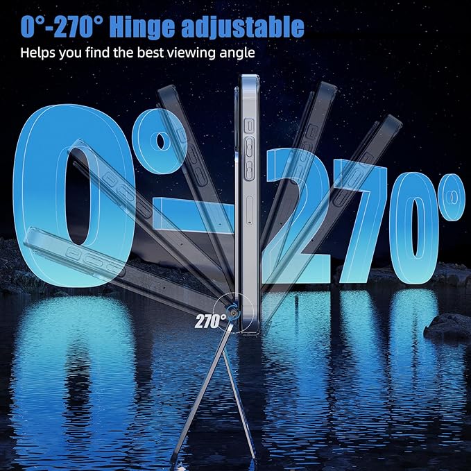 Phone Tripod Stand, Aluminum Alloy Mini Tripod Compatible with Magsafe iPhone 16/15/14/13/12 Series, Foldable Strong Magnetic Phone Stand, Mult-Angle Adjustment Selfie Stick(Grey)