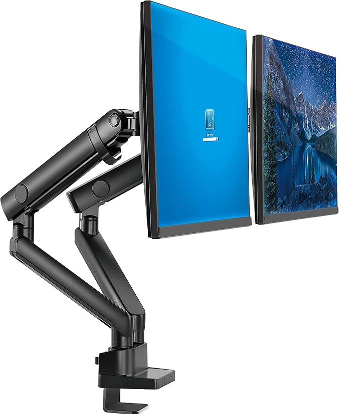 Dual Monitor Stand, Dual Monitor Arm, Dual Monitor Mount vesa Mount, up to 32 inch Monitor Desk Mount, soporte Monitor arms & Monitor Stands for 2 Monitors, Dual Monitor Riser Stand
